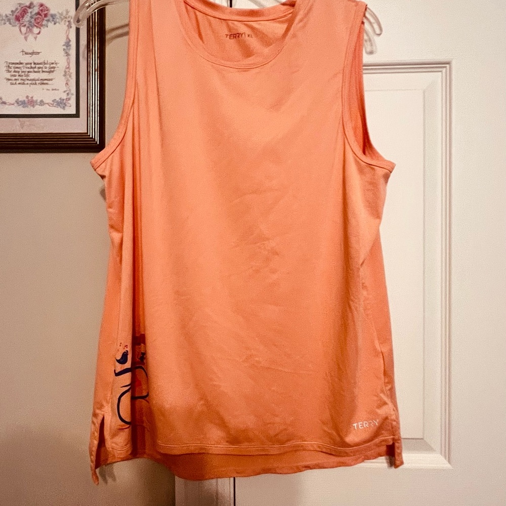 Vibrant Orange / Peach Sleeveless Tank Top Women Cycling